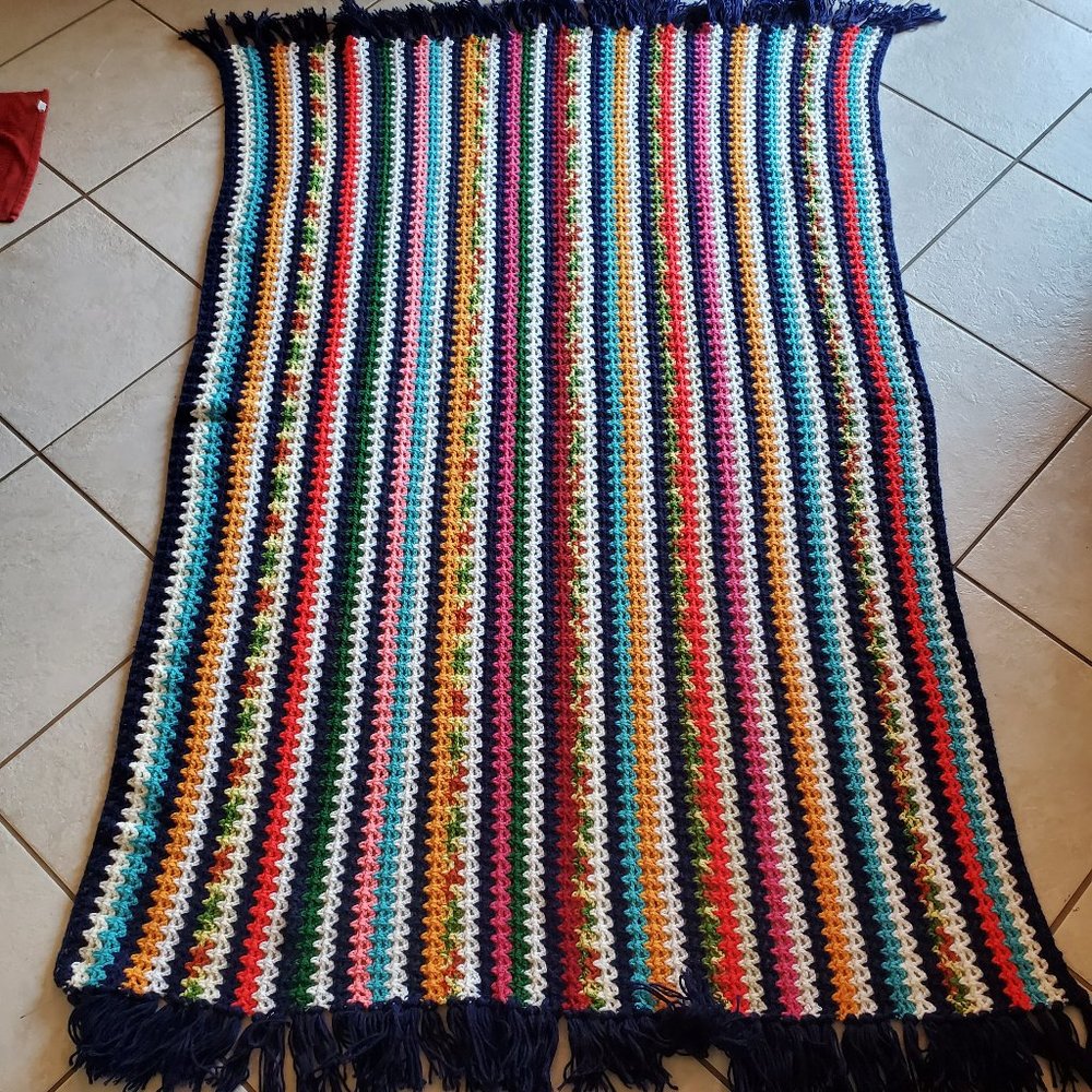 Crochet Multicolored Throw Blanket